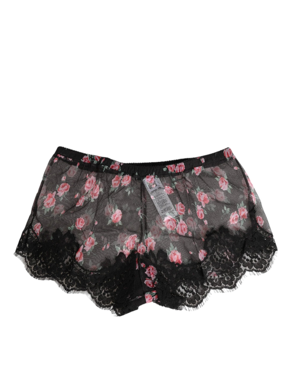 Dolce & Gabbana Black Pink Floral Lace Mesh Lingeri Underwear - IT2 | S - Boyshorts