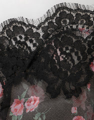 Dolce & Gabbana Black Pink Floral Lace Mesh Lingeri Underwear - IT2 | S - Boyshorts
