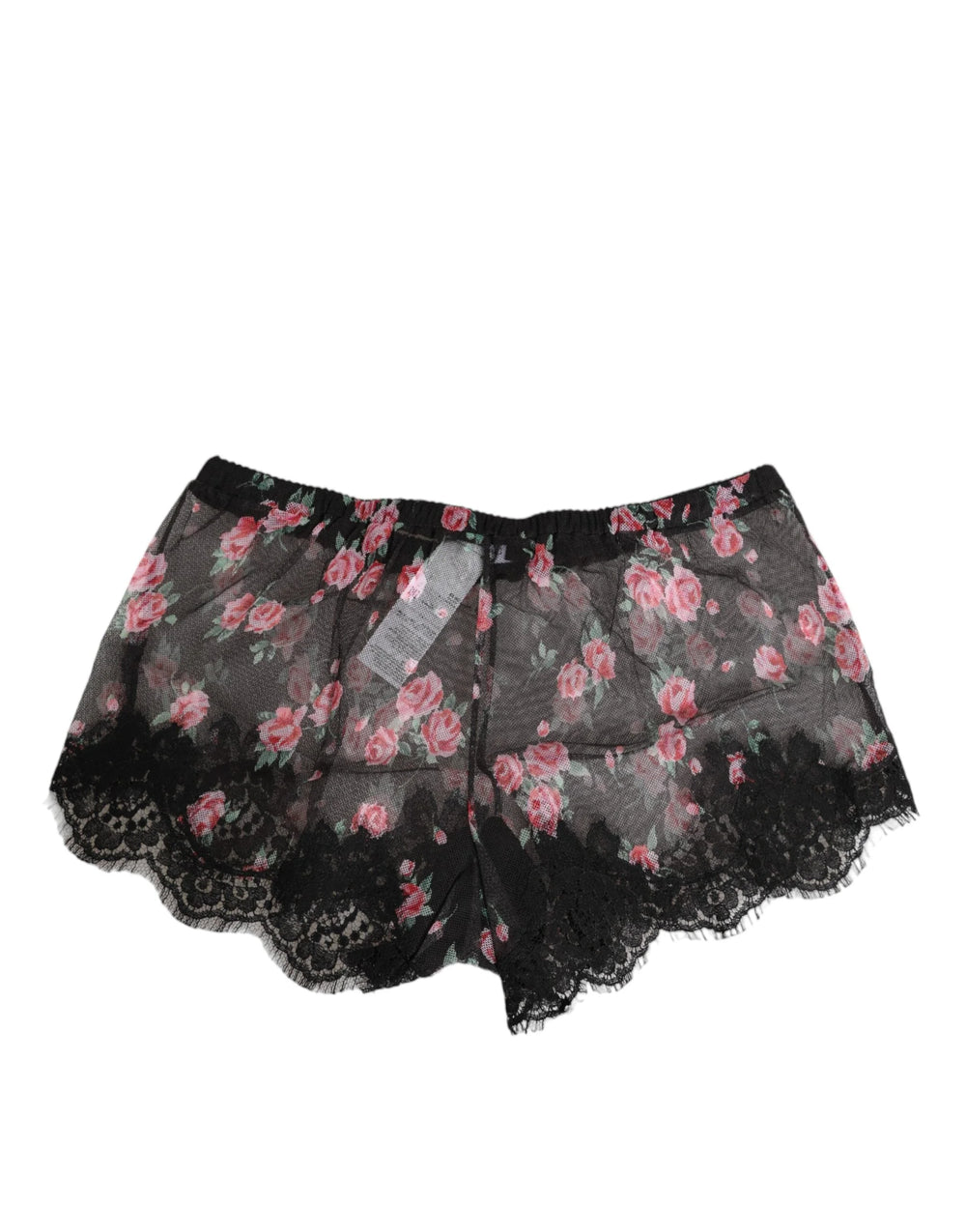Dolce & Gabbana Black Pink Floral Lace Mesh Lingeri Underwear - IT2 | S - Boyshorts
