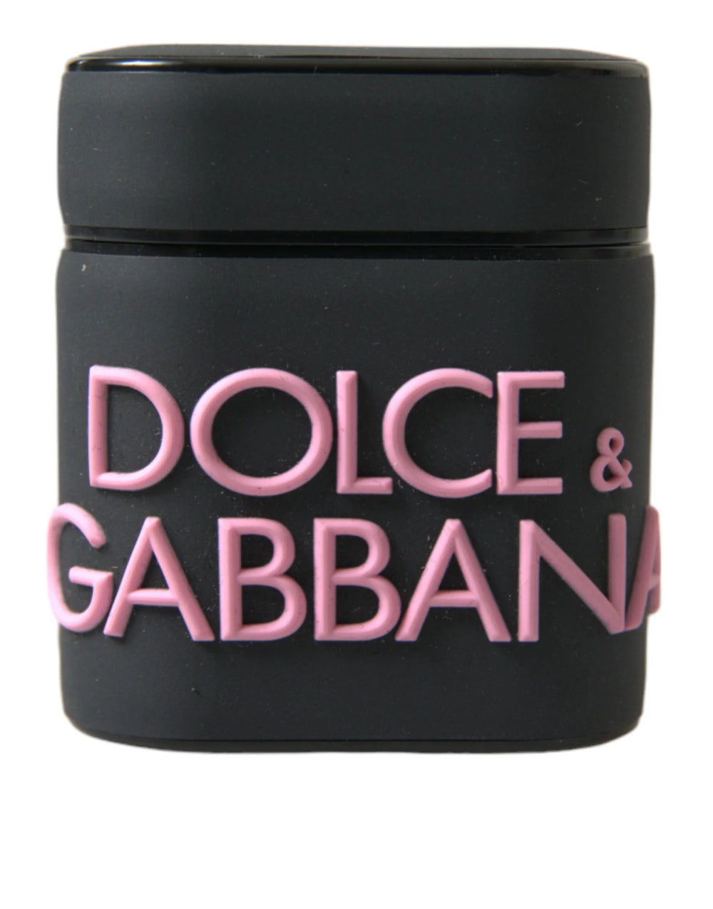 Dolce & Gabbana Black Pink Silicone Embossed Logo Airpods Case - Headphone Carrying Cases