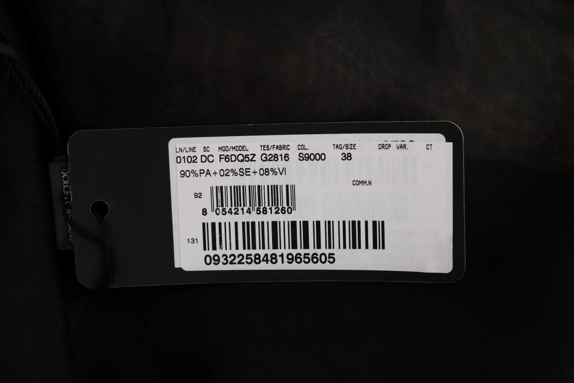 Dolce & Gabbana Black Pink Silk Applique Shift Dress - IT38|XS - Dresses