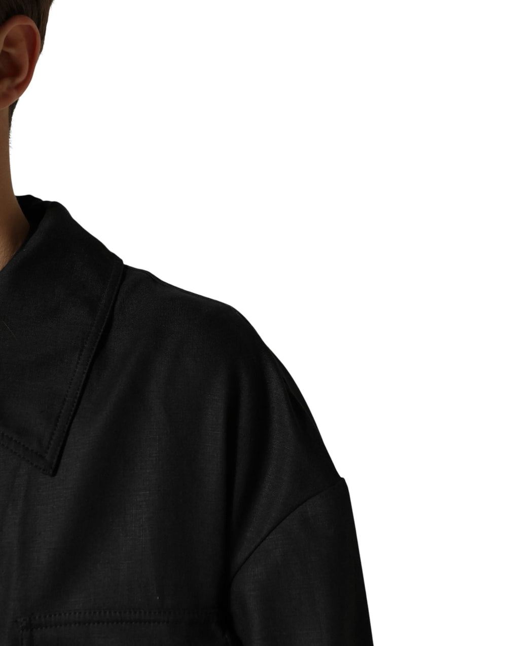 Dolce & Gabbana Black Pockets Collared Trench Coat Jacket - IT54 | XL