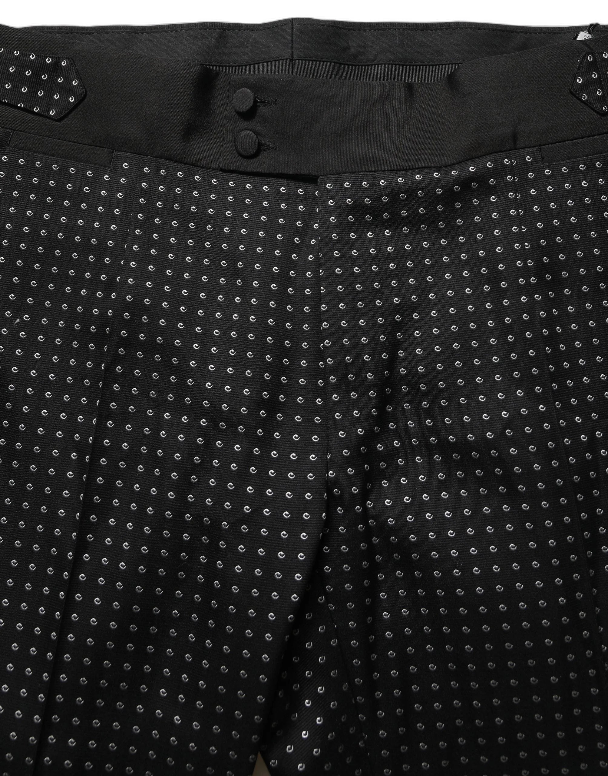 Dolce & Gabbana Black Polka Dot Cotton Dress Trouser Pants