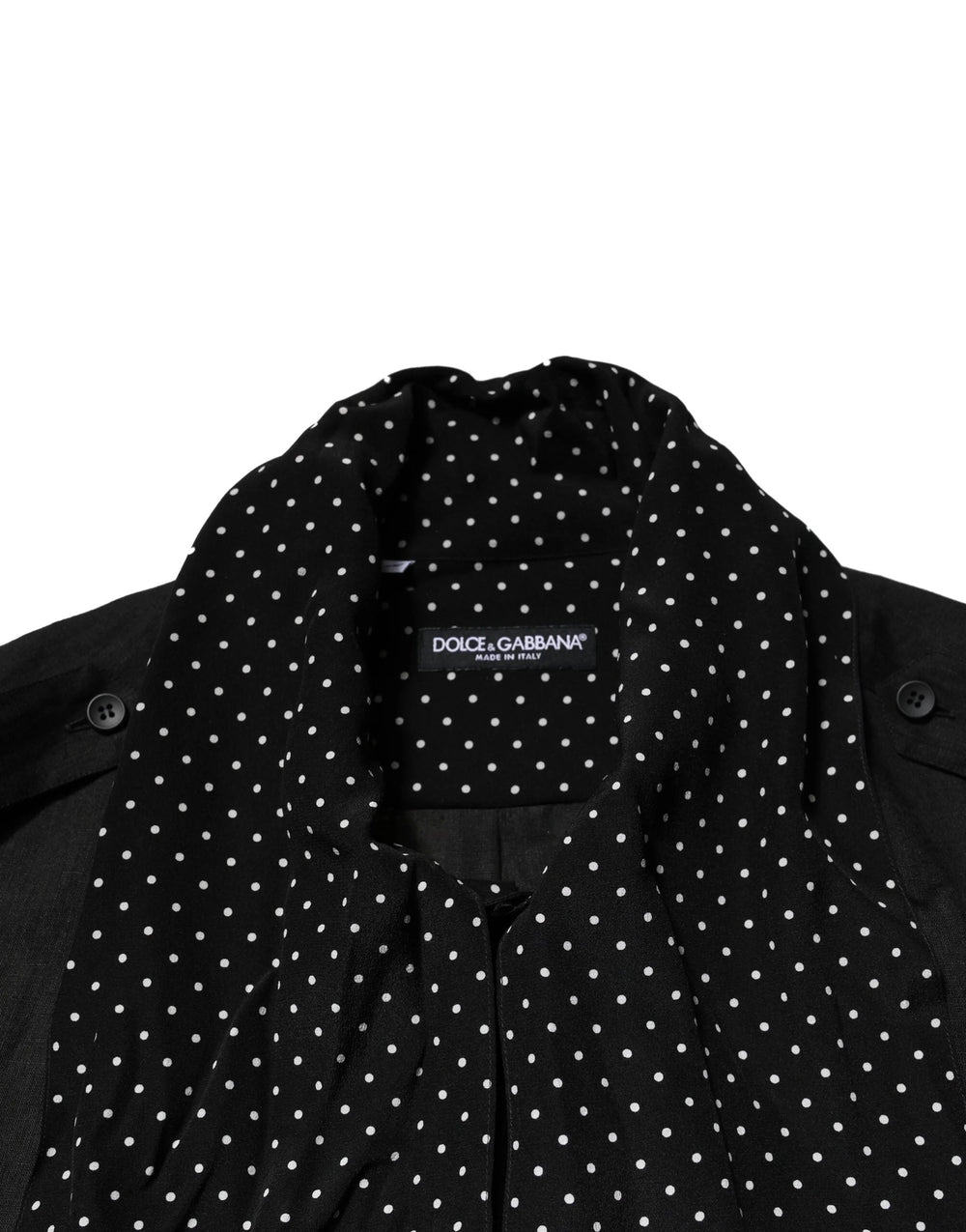 Dolce & Gabbana Black Polka Dot Linen Silk Men Casual Shirt - IT40 | M - Shirts