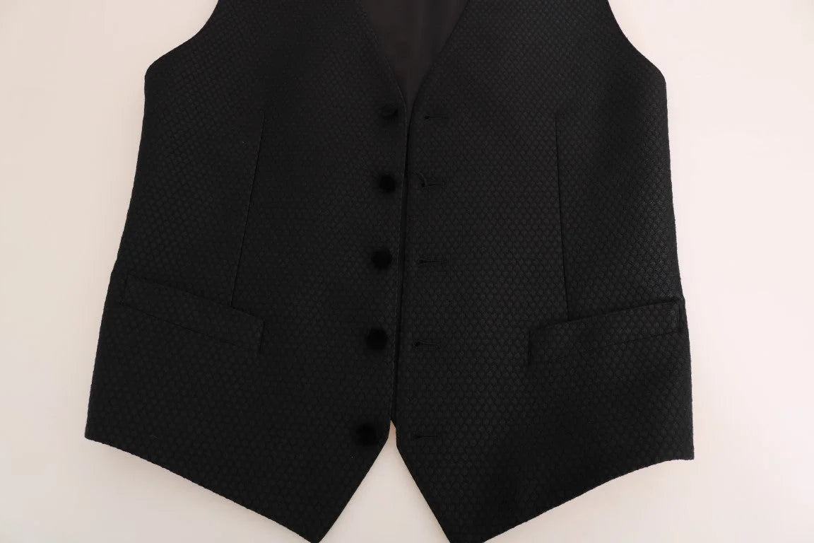 Dolce & Gabbana Black Polka Dot Pattern Vest - IT48 | M - Vests