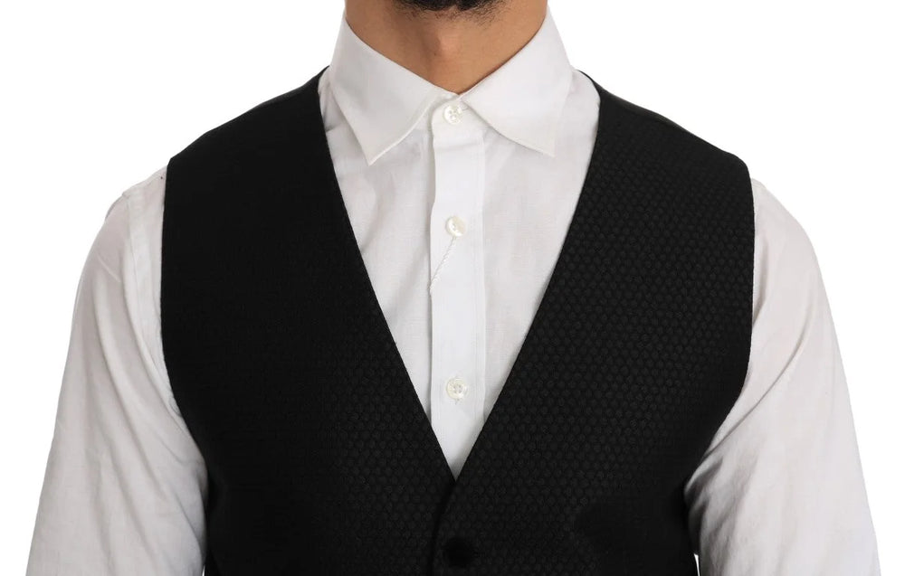 Dolce & Gabbana Black Polka Dot Pattern Vest - IT48 | M - Vests