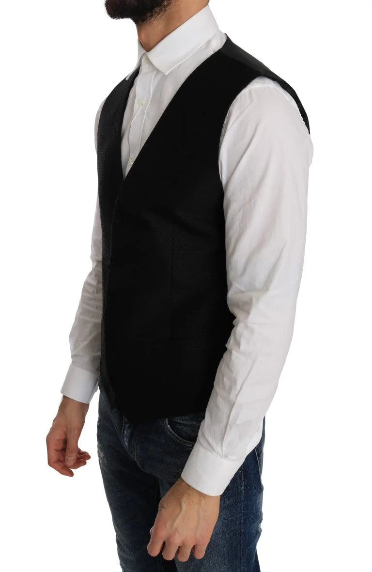 Dolce & Gabbana Black Polka Dot Pattern Vest - IT48 | M - Vests