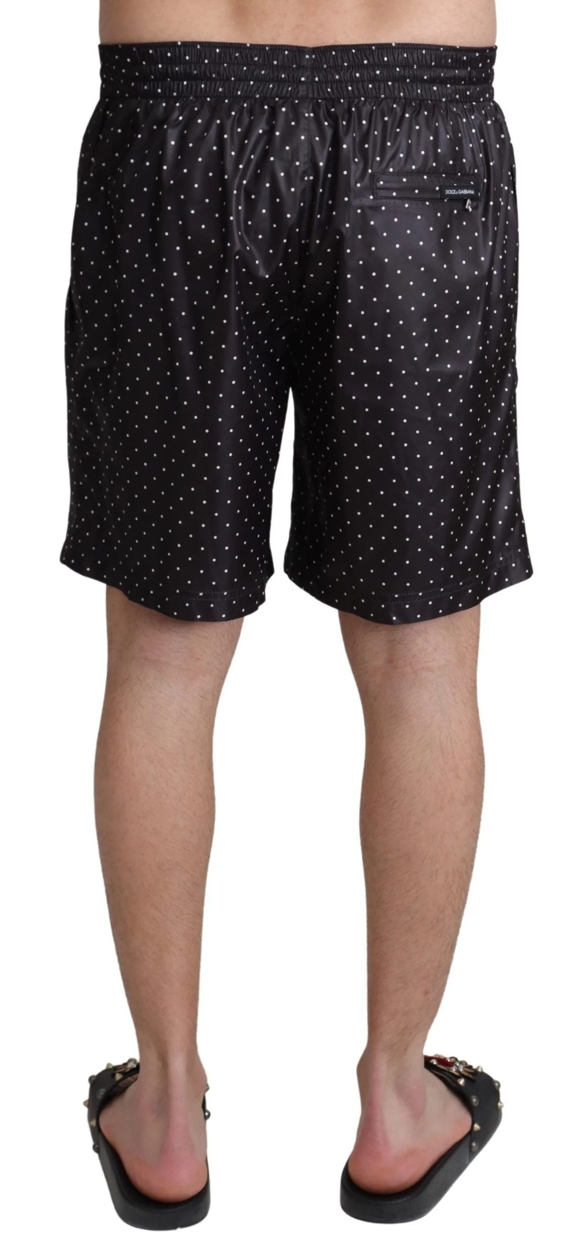 Dolce & Gabbana Black Polka Dot Print Beachwear Swimwear - IT4 | S - Swim Boxers