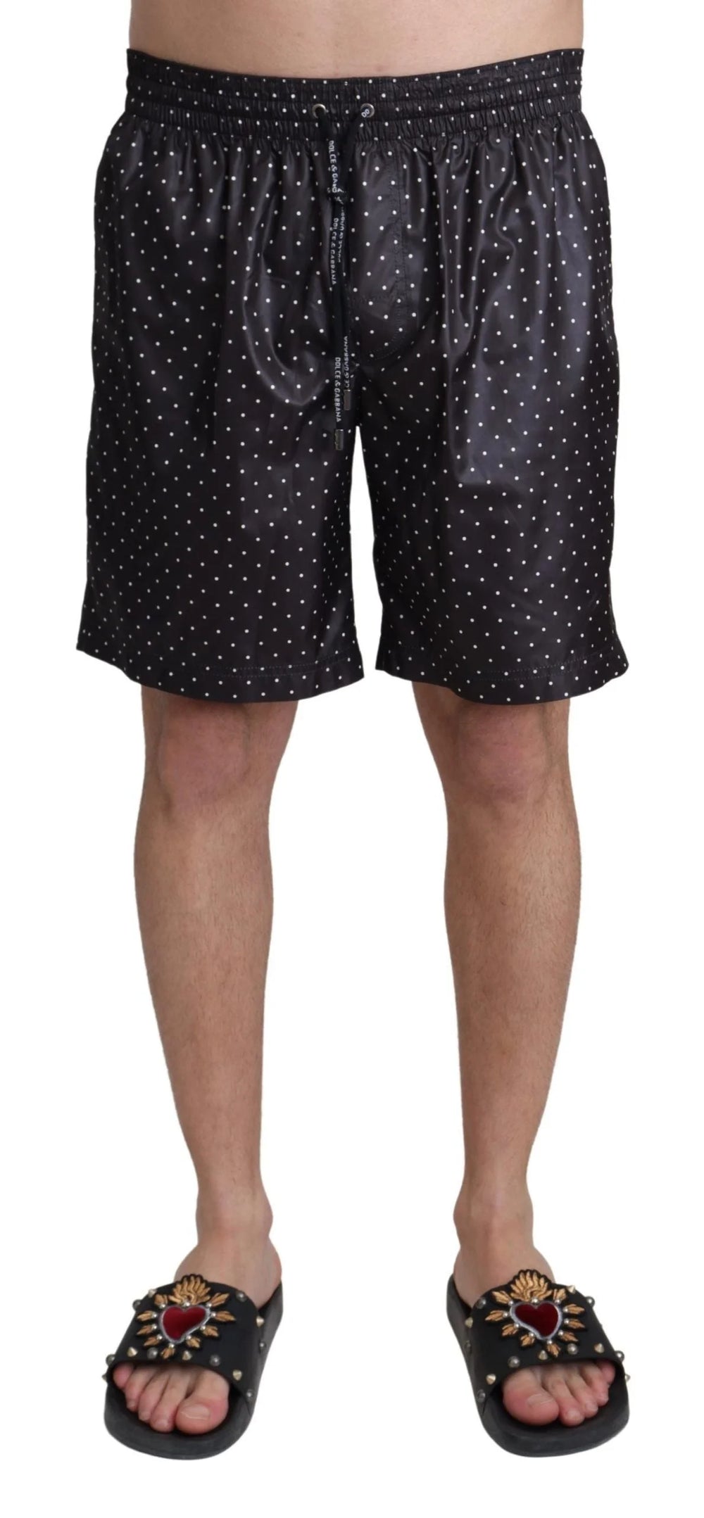 Dolce & Gabbana Black Polka Dot Print Beachwear Swimwear - IT4 | S - Swim Boxers