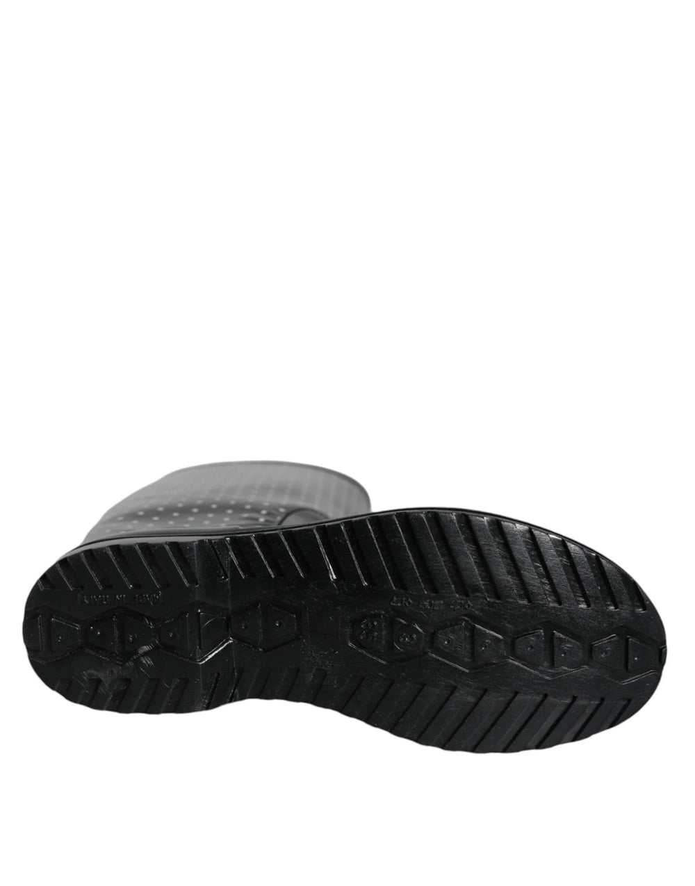 Dolce & Gabbana Black Polka Dot Rubber Knee High Boots Shoes - EU35/US4.5 - Boots