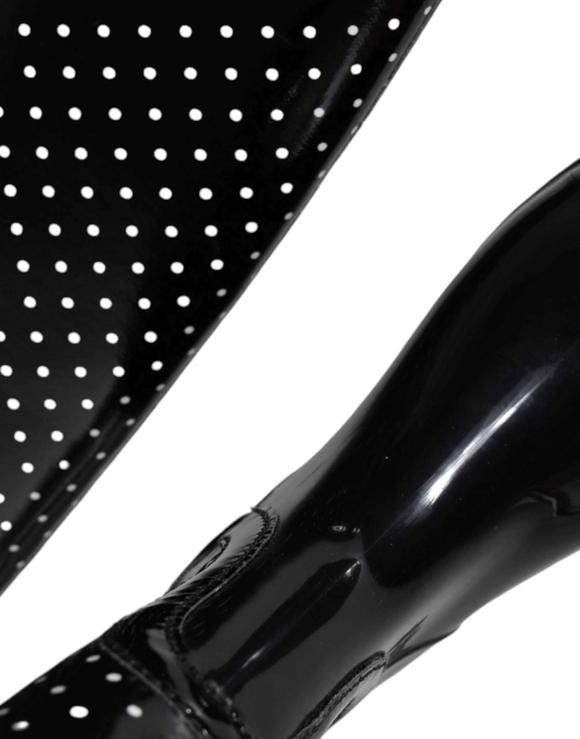 Dolce & Gabbana Black Polka Dot Rubber Knee High Boots Shoes - EU35/US4.5 - Boots
