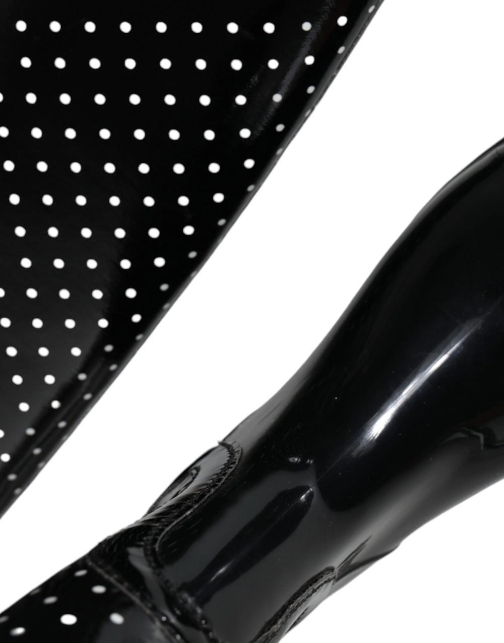 Dolce & Gabbana Black Polka Dot Rubber Knee High Boots Shoes - EU35/US4.5 - Boots