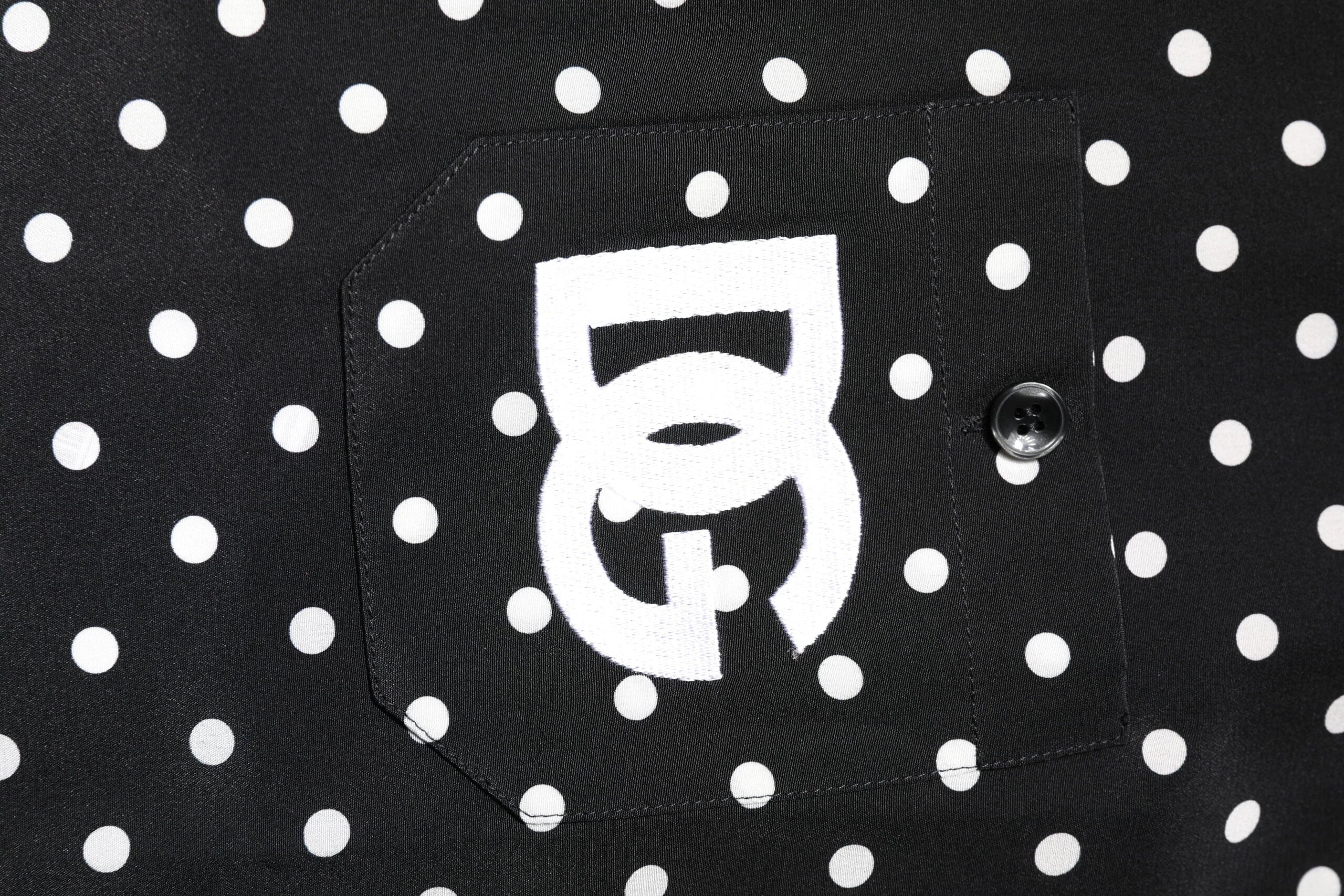 Dolce & Gabbana Black Polka Dot Short Sleeves Casual Shirt - IT38 | XS - Shirts