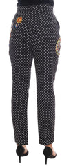Dolce & Gabbana Black Polka Dot Sicily Crystal Pants - IT42|M - Trousers