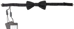 Dolce & Gabbana Black Polka Dot Silk Adjustable Men Neck Papillon Bow Tie - Neckties
