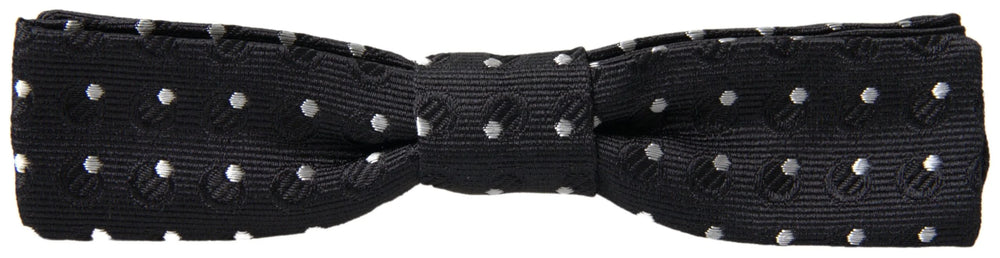 Dolce & Gabbana Black Polka Dot Silk Adjustable Men Neck Papillon Bow Tie - Neckties