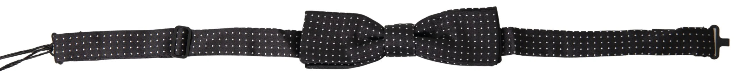 Dolce & Gabbana Black Polka Dot Silk Adjustable Men Neck Papillon Bow Tie - Neckties