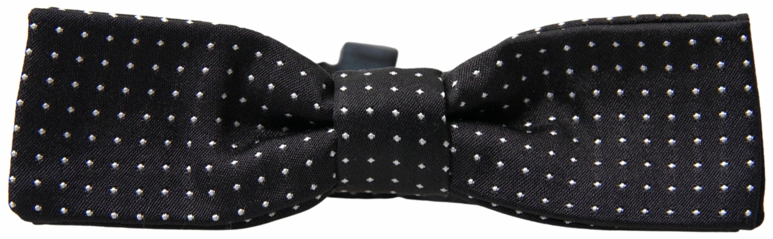 Dolce & Gabbana Black Polka Dot Silk Adjustable Men Neck Papillon Bow Tie - Neckties