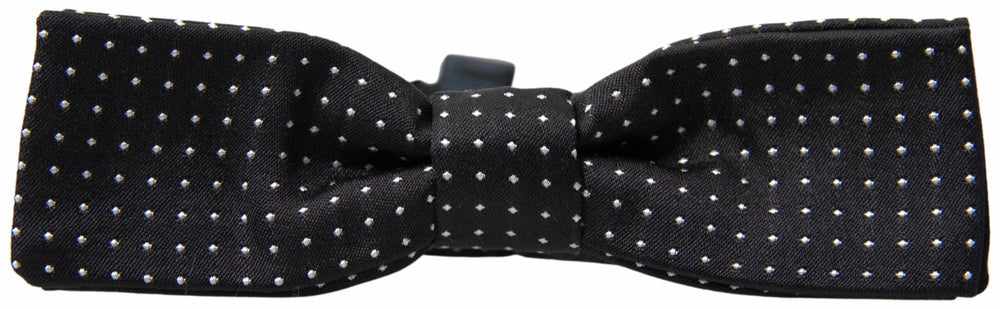 Dolce & Gabbana Black Polka Dot Silk Adjustable Men Neck Papillon Bow Tie - Neckties