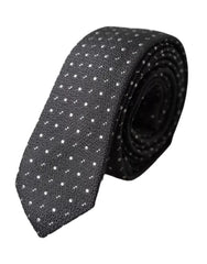 Dolce & Gabbana Black Polka Dot Silk Adjustable Men Tie - Neckties