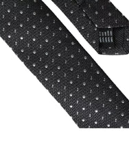 Dolce & Gabbana Black Polka Dot Silk Adjustable Men Tie - Neckties