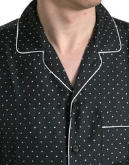 Dolce & Gabbana Black Polka Dot Silk Long Sleeve Shirt - Shirts