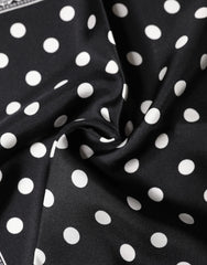Dolce & Gabbana Black Polka Dot Square Handkerchief Scarf
