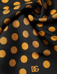 Dolce & Gabbana Black Polka Dot Square Handkerchief Scarf