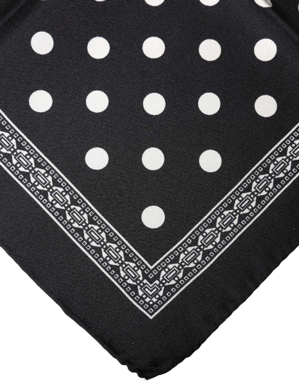 Dolce & Gabbana Black Polka Dot Square Handkerchief Scarf