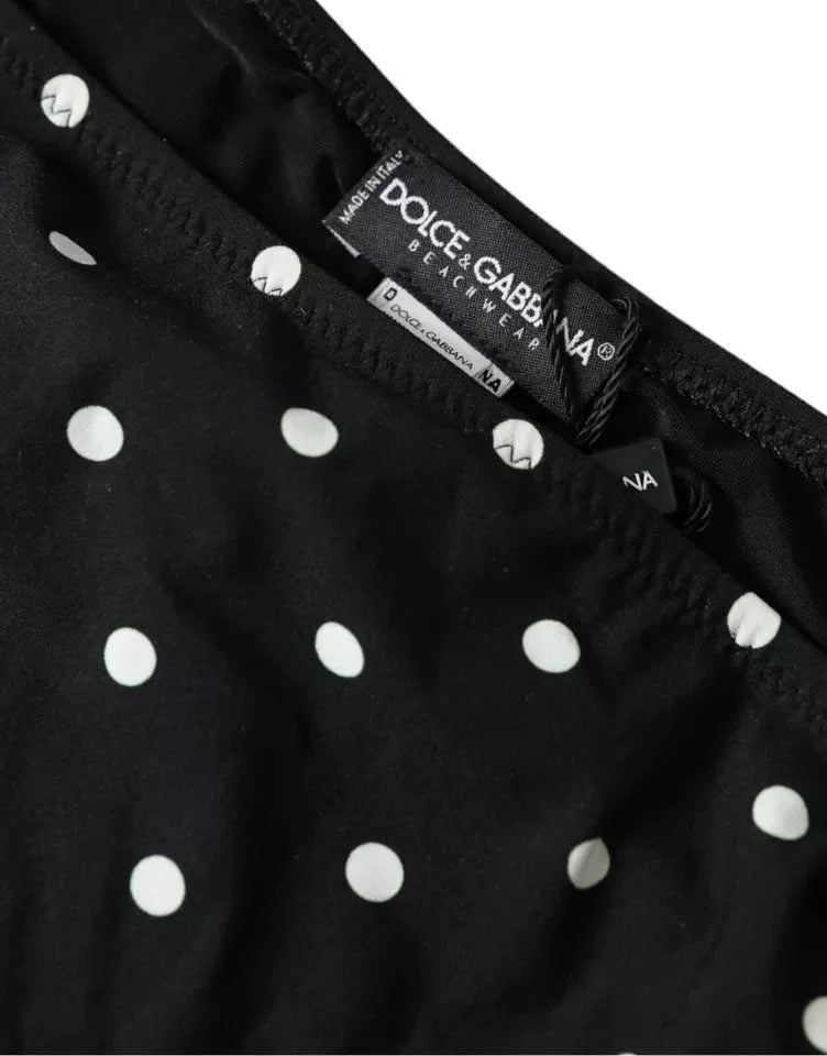 Dolce & Gabbana Black Polka Dot Swimwear Beachwear Bottom Bikini - Classic Bikinis