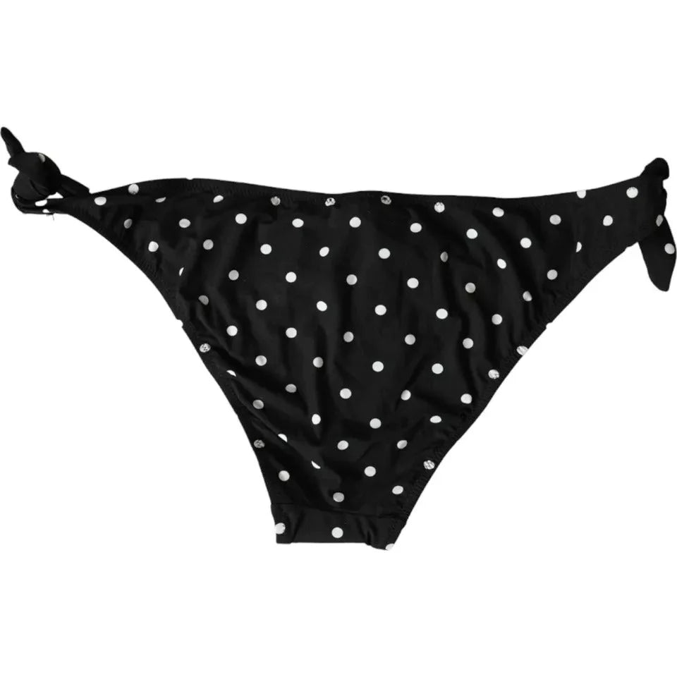 Dolce & Gabbana Black Polka Dot Swimwear Beachwear Bottom Bikini - Classic Bikinis