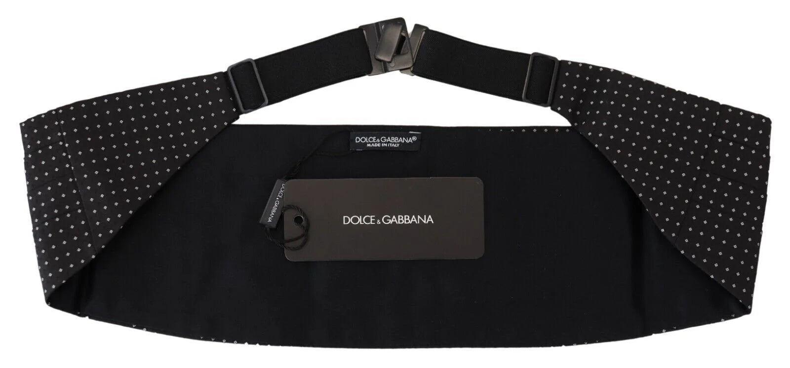 Dolce & Gabbana Black Polka Dot Wide Waist Men Belt Cummerband - IT52 | L - Suspenders