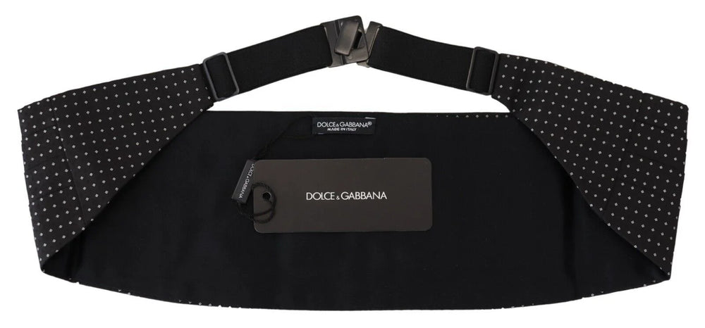 Dolce & Gabbana Black Polka Dot Wide Waist Men Belt Cummerband - IT52 | L - Suspenders