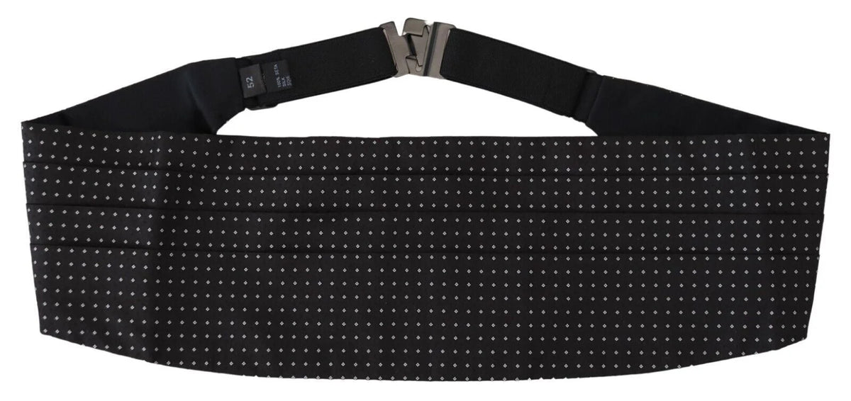 Dolce & Gabbana Black Polka Dot Wide Waist Men Belt Cummerband - IT52 | L - Suspenders