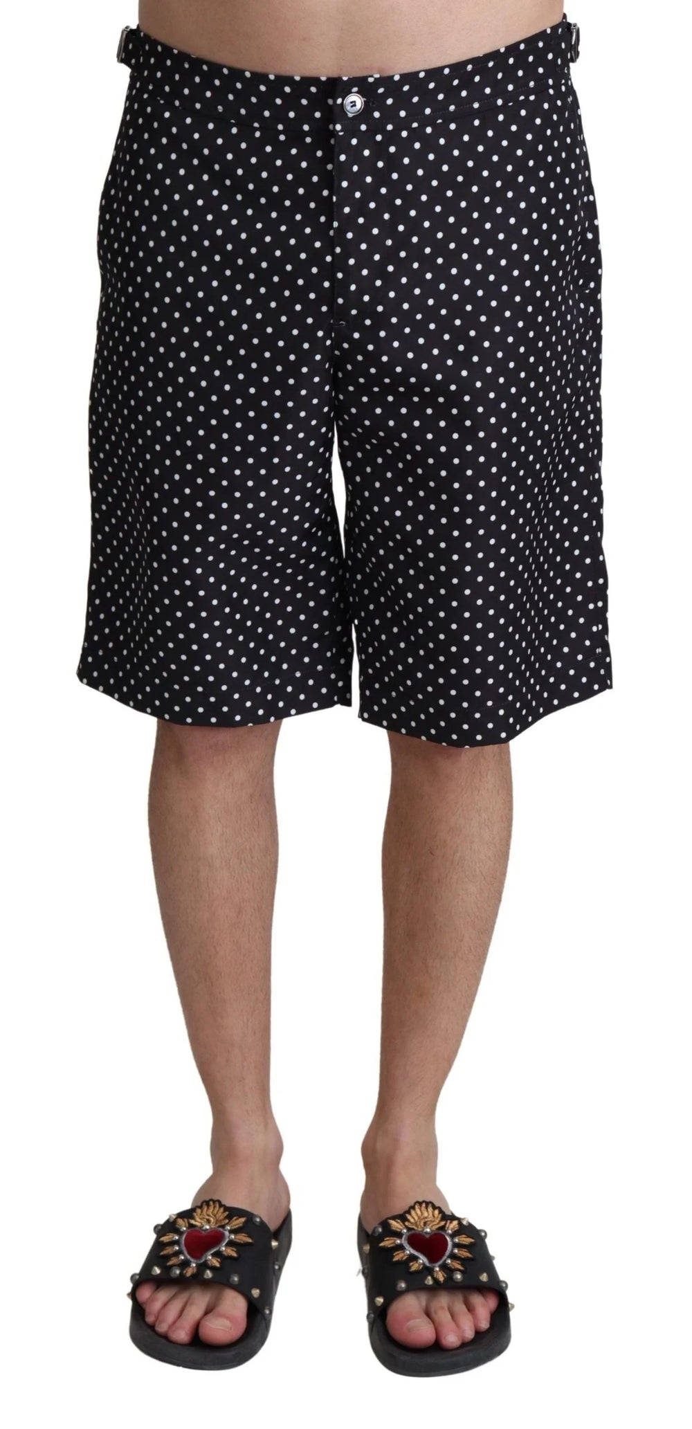 Dolce & Gabbana Black Polka Dots Beachwear Shorts Swimwear - IT4 | S - Swim Boxers