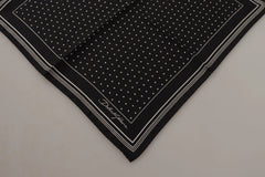 Dolce & Gabbana Black Polka Dots DG Logo Square Handkerchief - Handkerchiefs