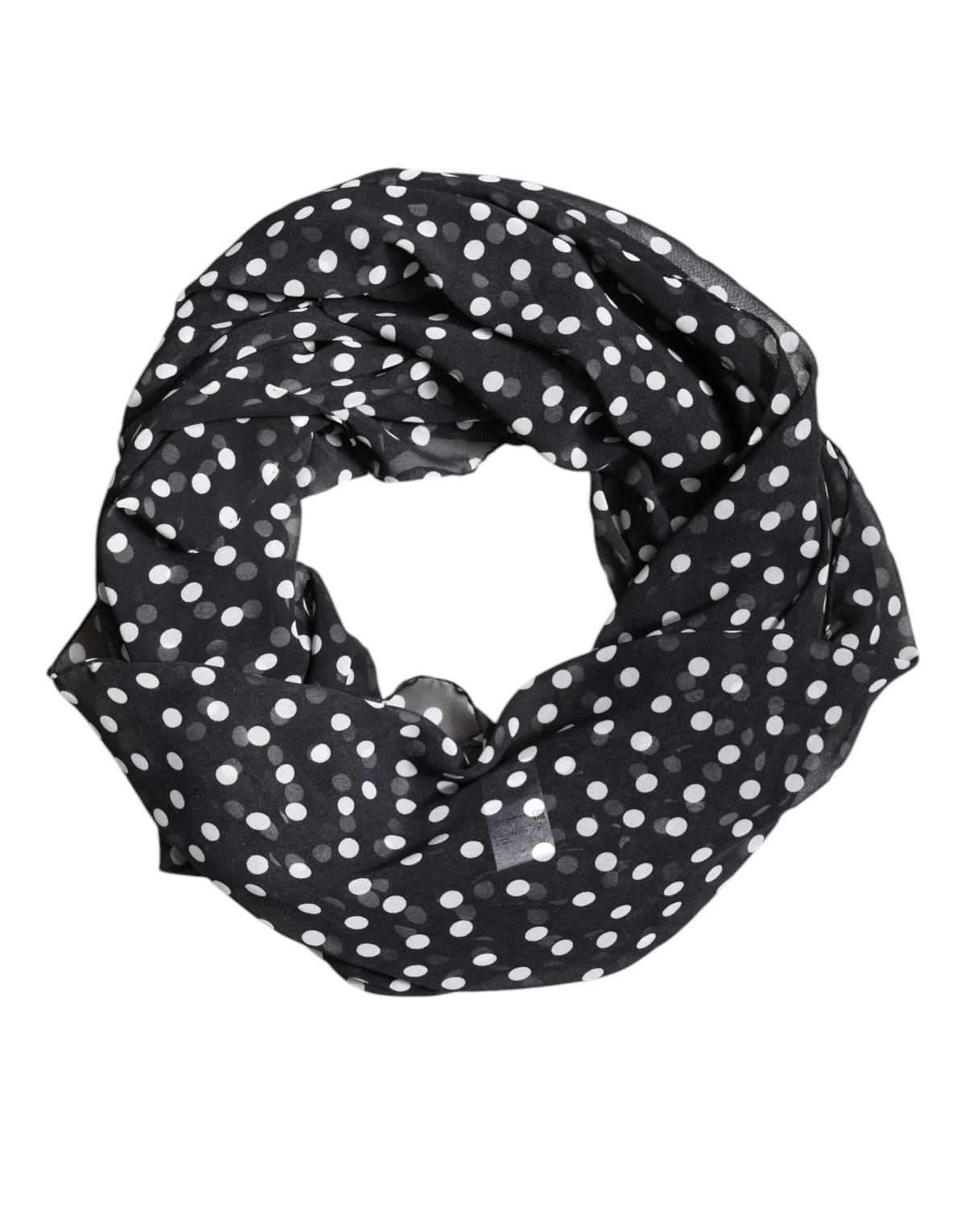 Dolce & Gabbana Black Polka Dots Polyester Wrap Shawl Scarf - Scarves & Shawls