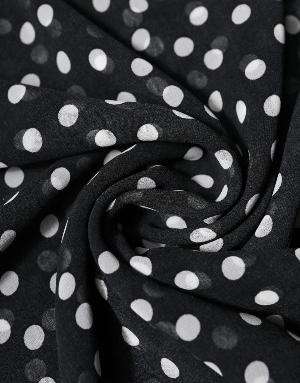 Dolce & Gabbana Black Polka Dots Polyester Wrap Shawl Scarf - Scarves & Shawls
