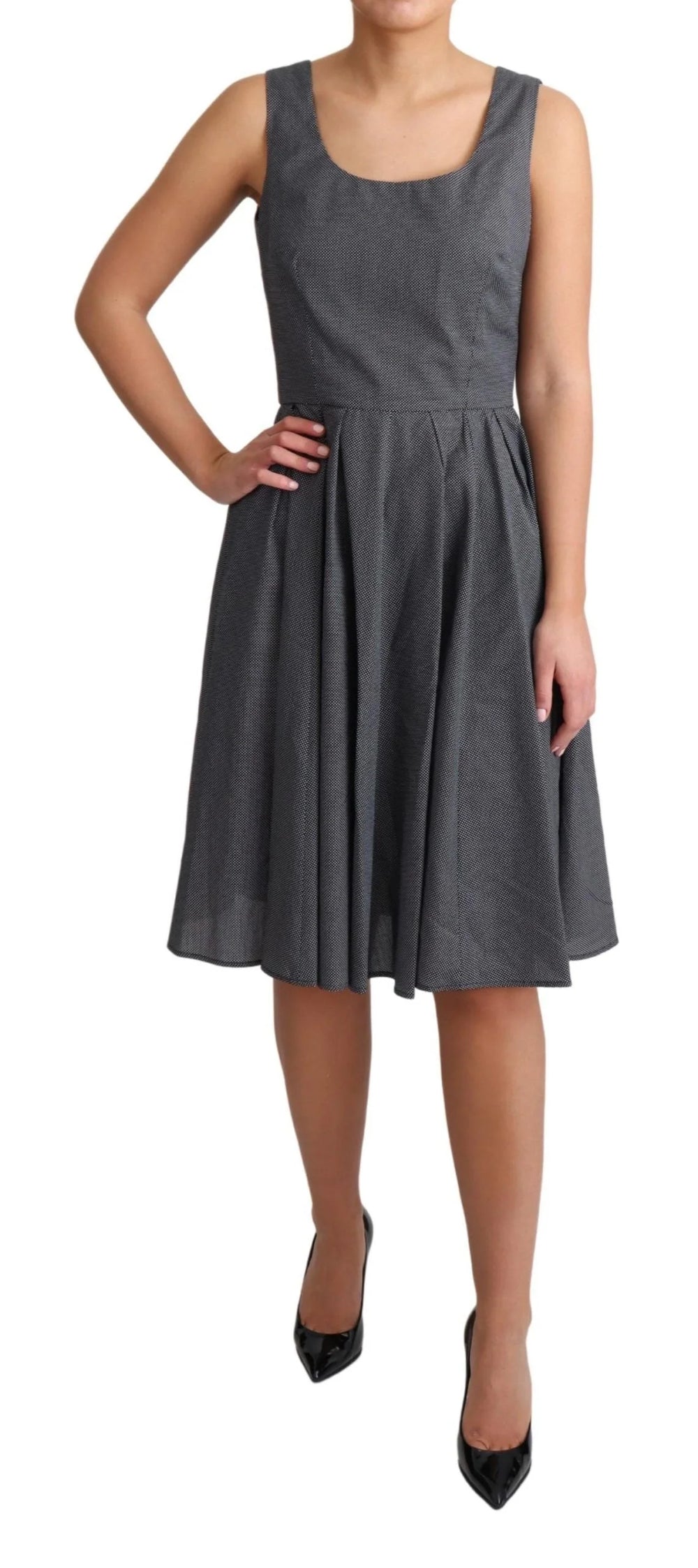 Dolce & Gabbana Black Polka Dotted Cotton A-Line Dress - Dresses