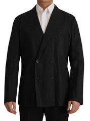 Dolce & Gabbana Black Polka Dotted Cotton Blazer Jacket - Sport Jackets