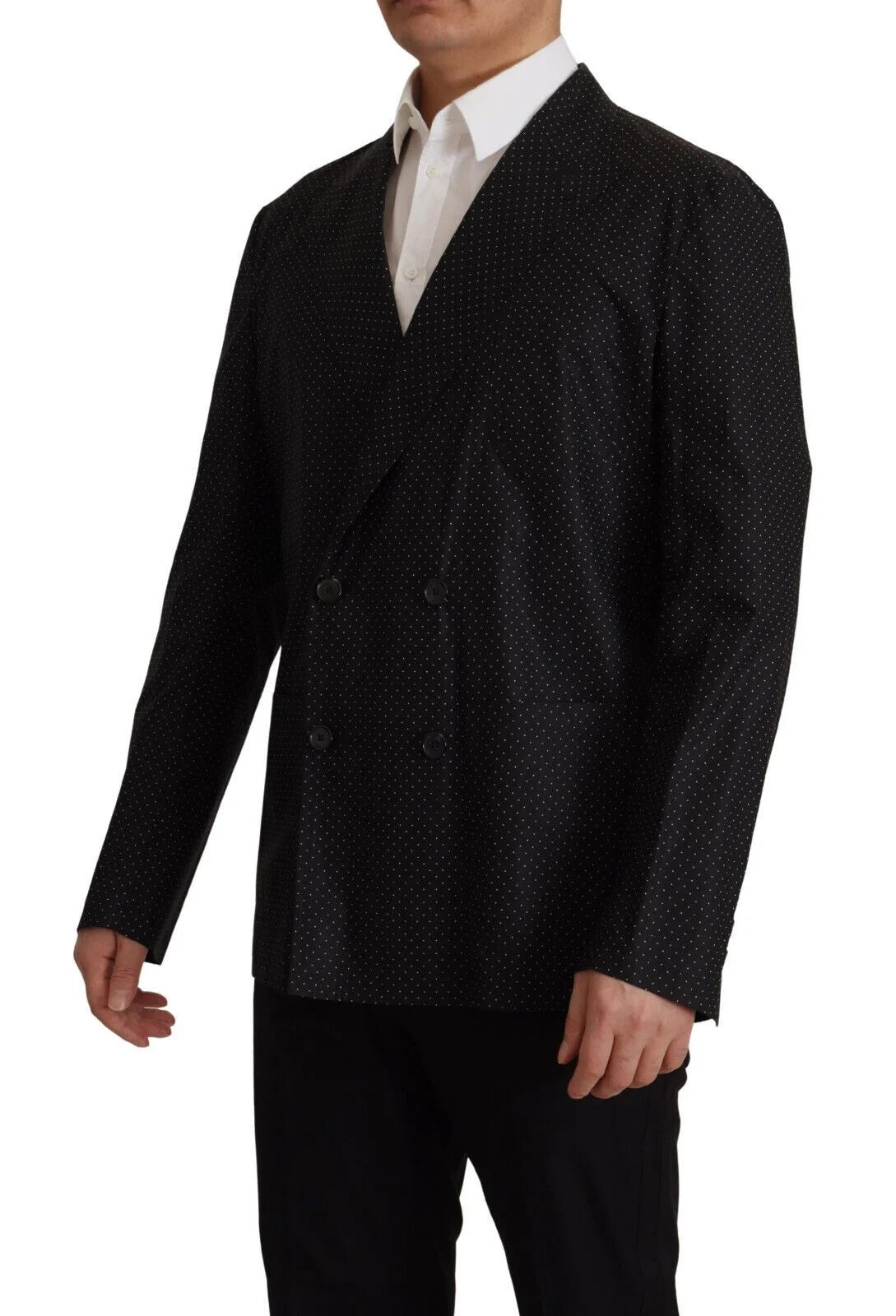 Dolce & Gabbana Black Polka Dotted Cotton Blazer Jacket - Sport Jackets