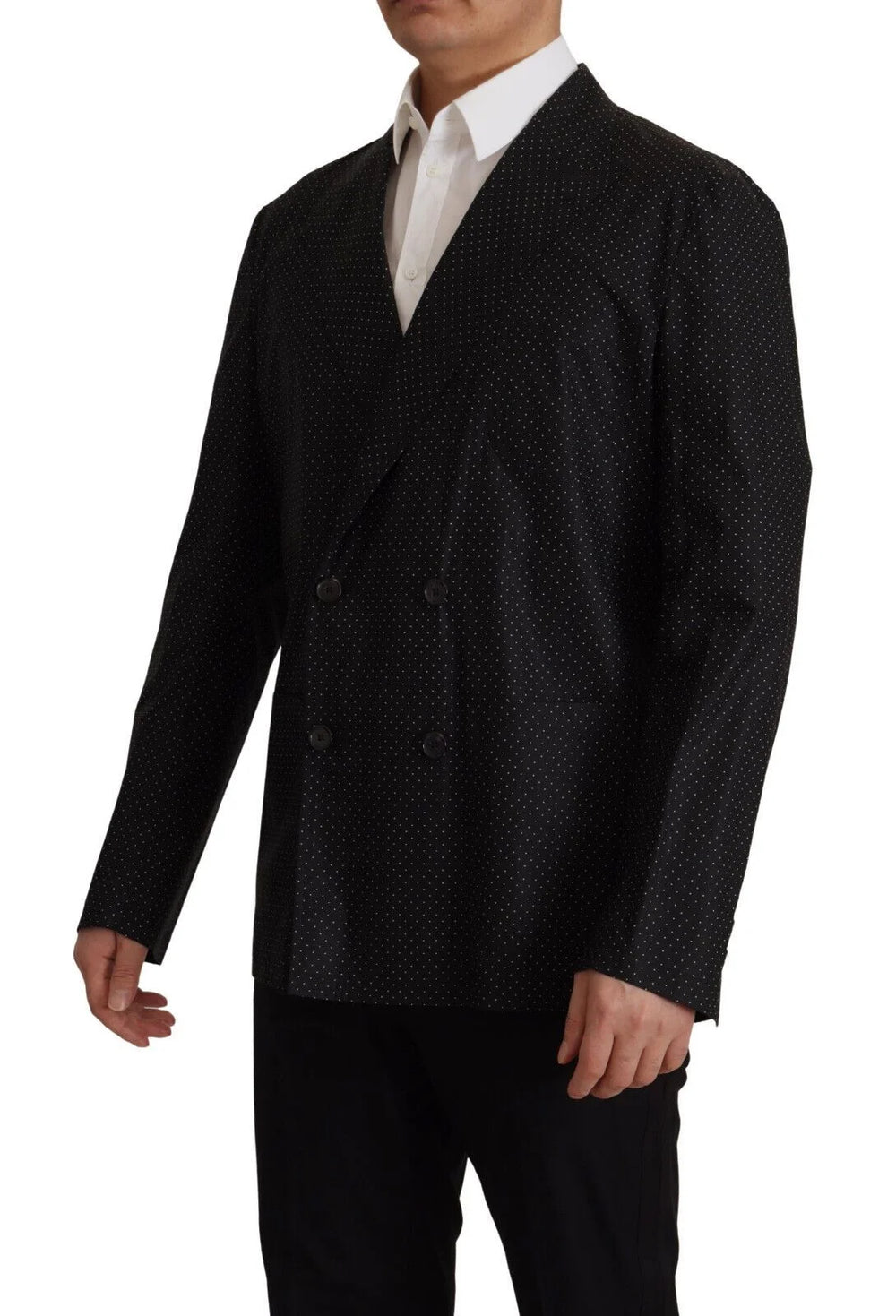 Dolce & Gabbana Black Polka Dotted Cotton Blazer Jacket - Sport Jackets