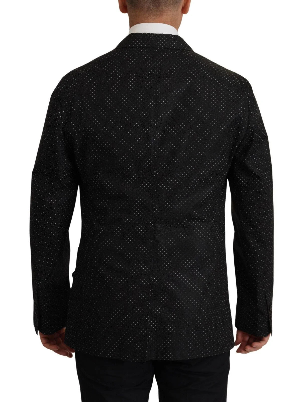 Dolce & Gabbana Black Polka Dotted Cotton Blazer Jacket - Sport Jackets