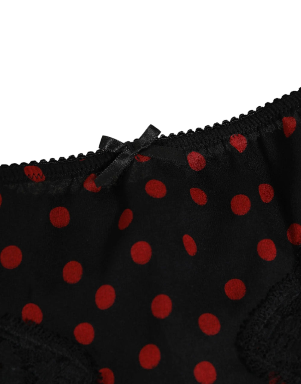 Dolce & Gabbana Black Polka Dotted Silk Low Waist Panty Underwear - Briefs