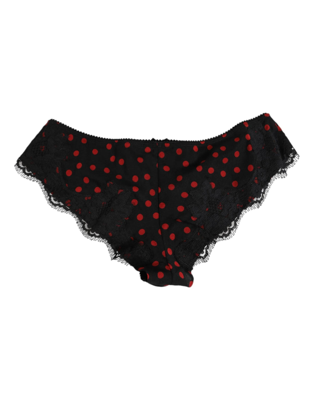 Dolce & Gabbana Black Polka Dotted Silk Low Waist Panty Underwear - Briefs