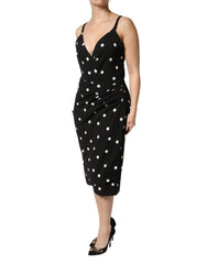 Dolce & Gabbana Black Polka Dotted Viscose Sheath Dress - IT44 | L