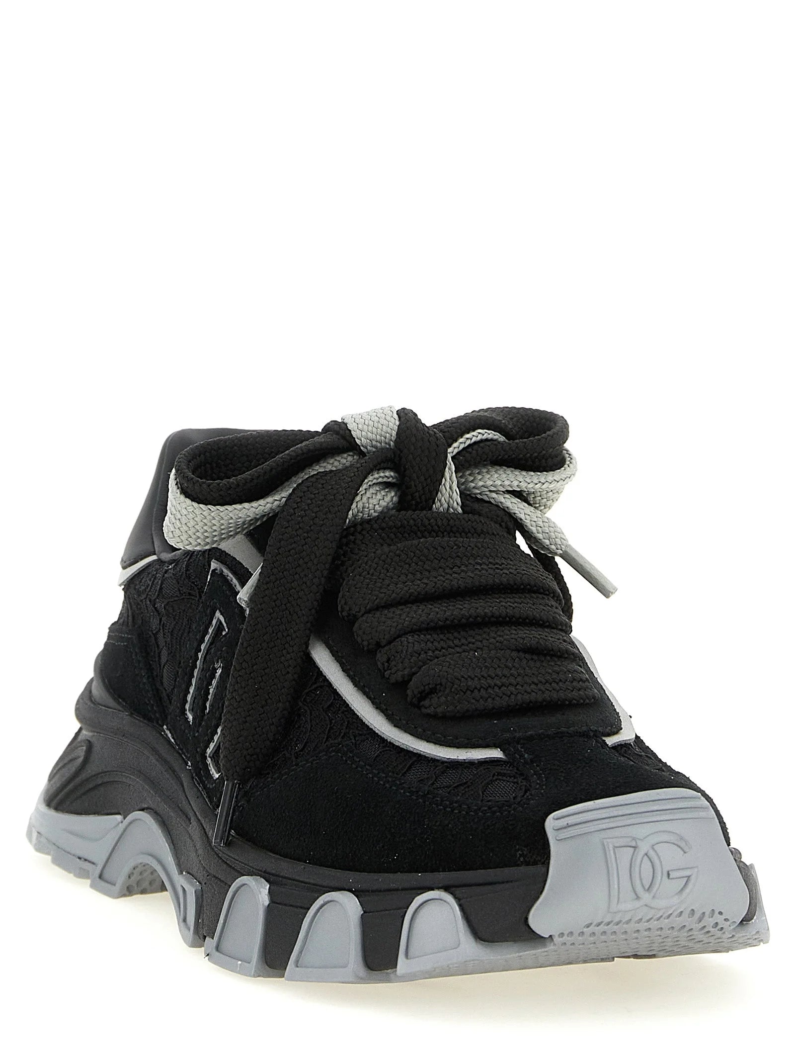 Dolce & Gabbana Black Polyamide Athletic Sneakers