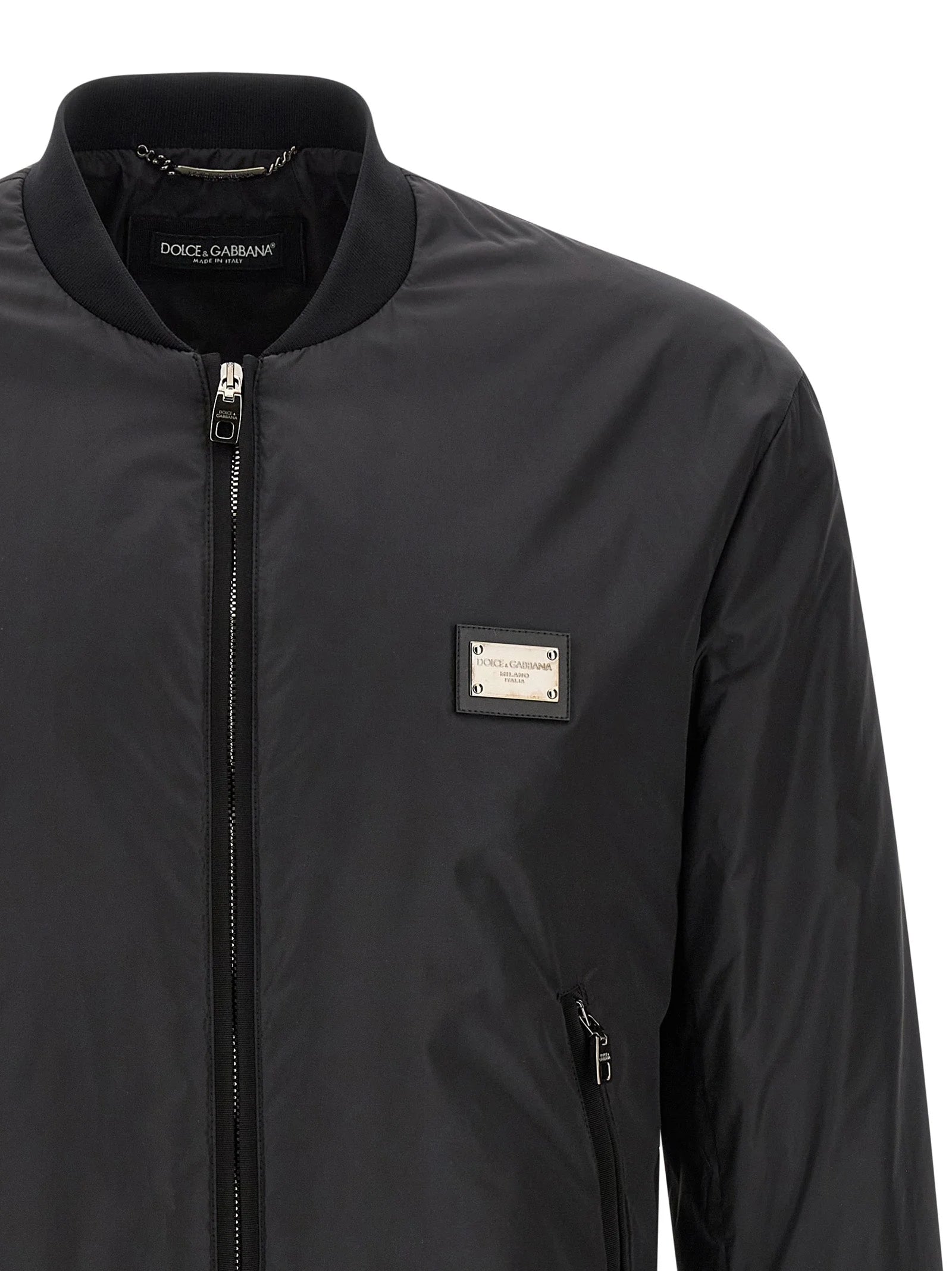 Dolce & Gabbana Black Polyamide Bomber