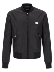 Dolce & Gabbana Black Polyamide Bomber