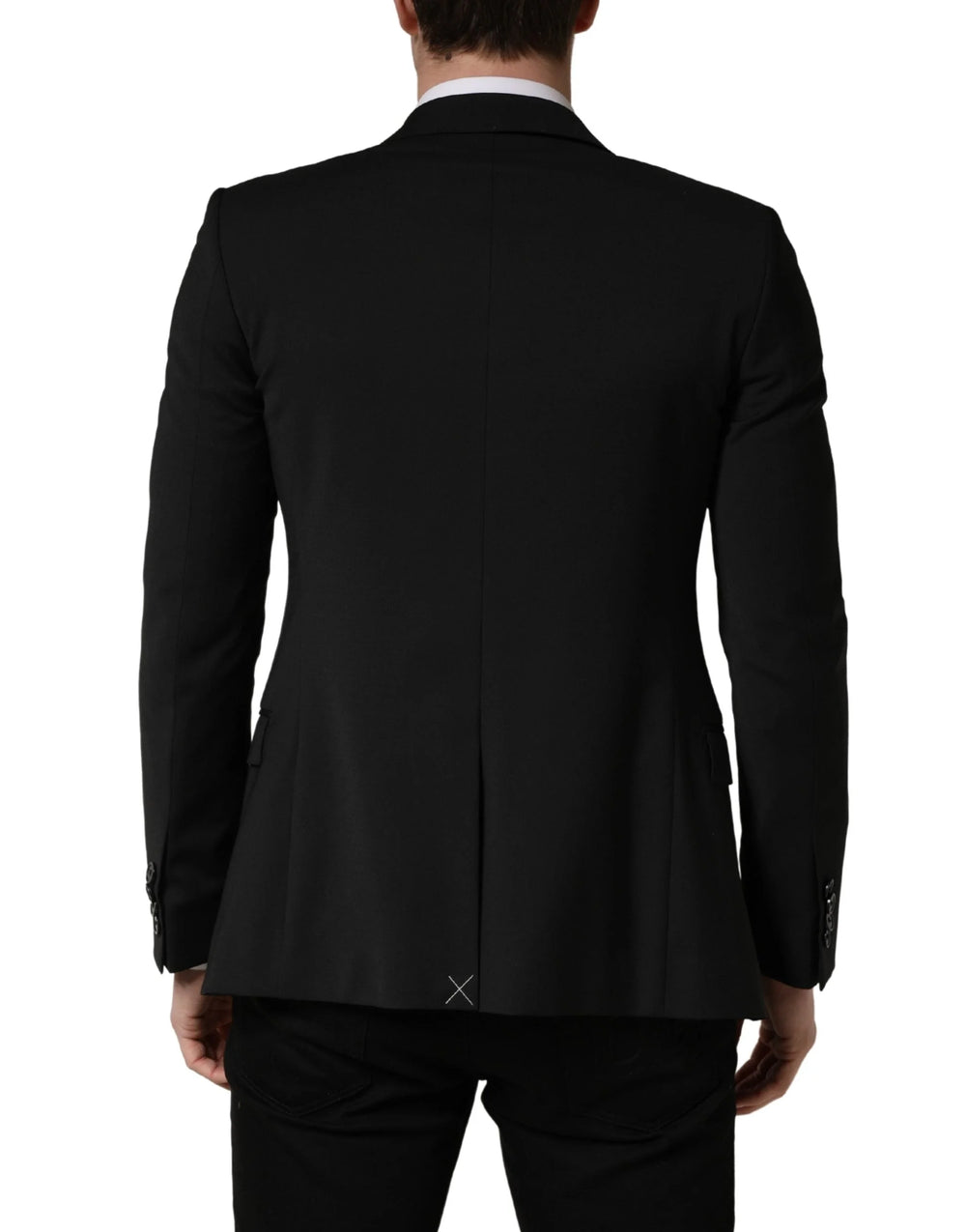 Dolce & Gabbana Black Polyester 2 Buttons Men Suit Jacket - IT44 | XS